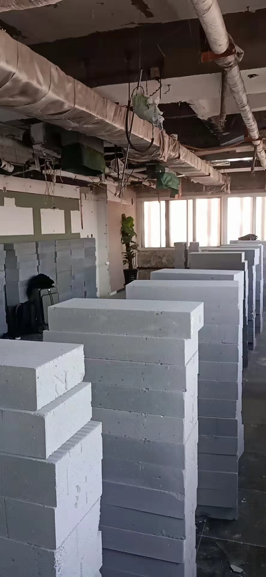加气砖隔墙现场参考